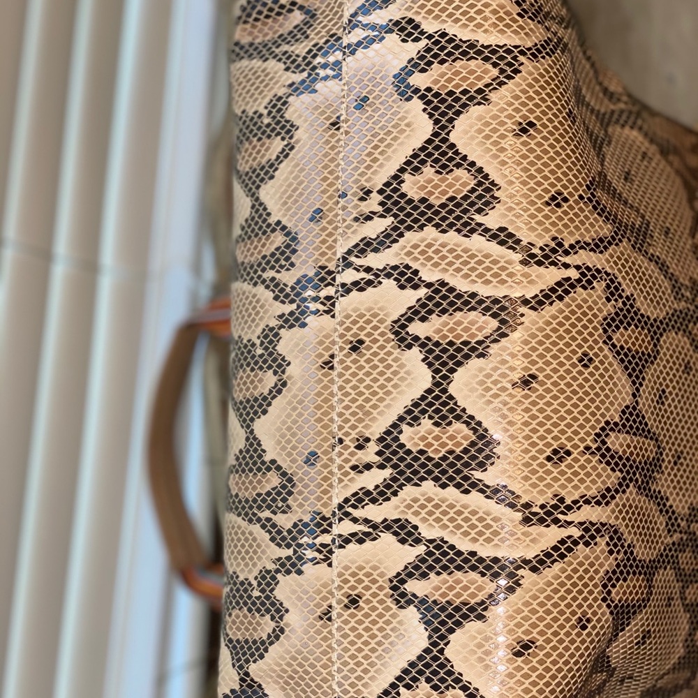 Consuela Snake Print Tote with Multicolor Striped Straps - Picture 3 of 6